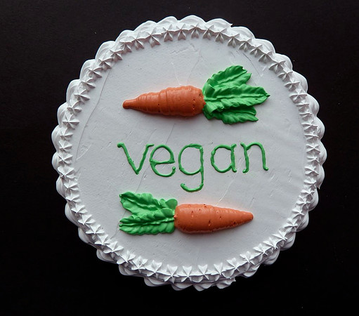 "vegan" 5" diameter, acrylic on canvas, 2013