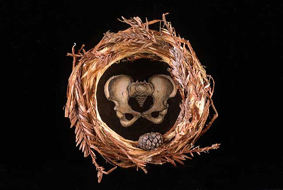 "Cradle", mixed media, 5 1/2" diameter, 2006