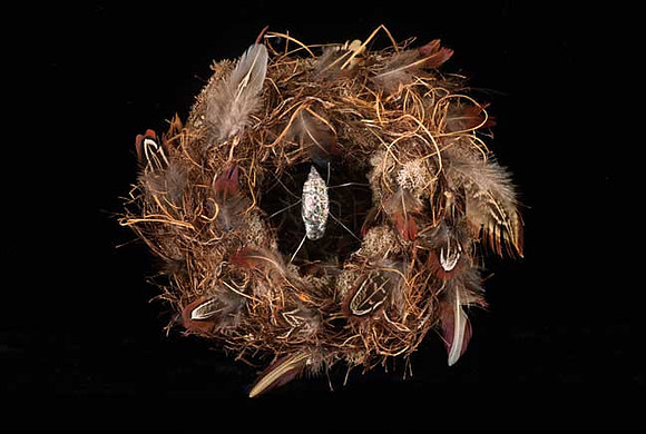 "Stage 3", mixed media, 8" diameter, 2006
