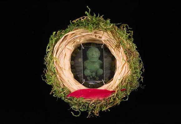"Beginning", mixed media, 6" diameter, 2006