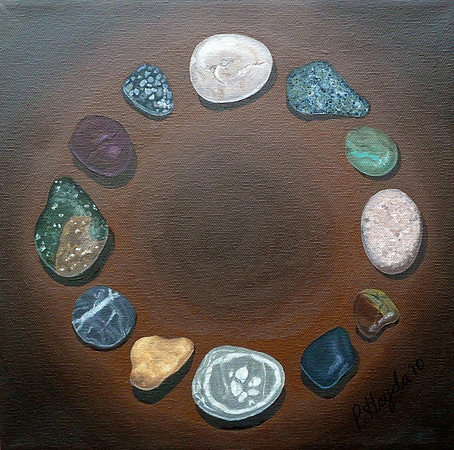 "Circle of Stones", oil on canvas, 10 x 10", 2010