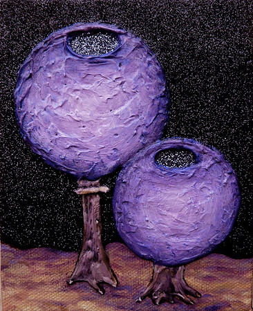 "Slime Mold #3", mixed media on canvas, 4 x 5", 2012
