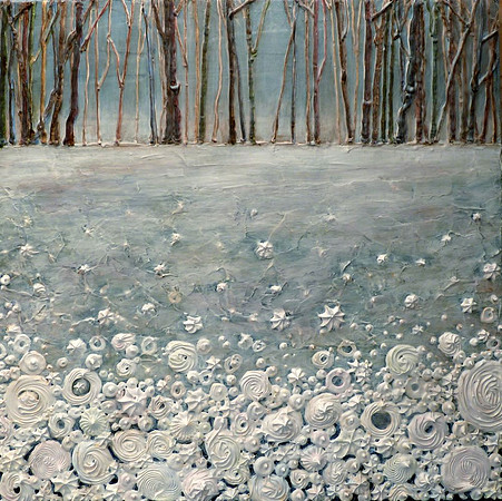 "January", 12 x 12", acrylic on canvas, 2014