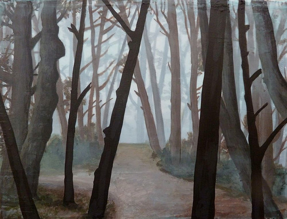 "Foggy Trees #3", acrylic on canvas, 8, x 6", 2013