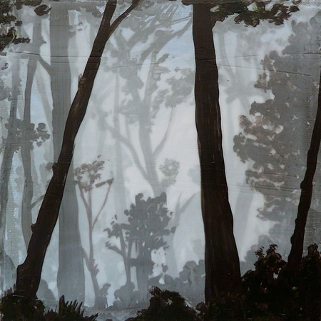 Foggy Trees #2, acrylic on canvas, 6 x 6", 2013