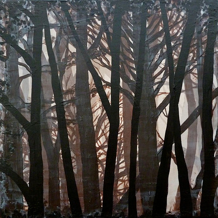 "Foggy Trees #6", acrylic on canvas, 8 x 8", 2013