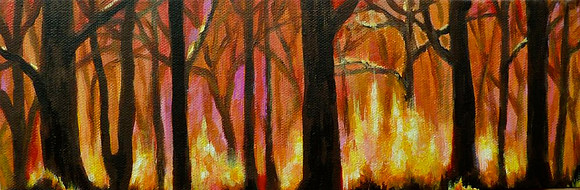 "Burning Trees #2", acrylic on canvas, 12 x 4", 2013