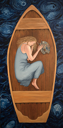 "Drifting", 2 x 4", acrylic on canvas, 2023