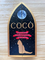 "Coco" (closed), 6.5 x 12", acrylic on panel, 2024