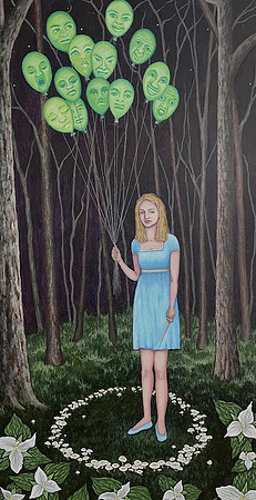 "Ritual for the Non Conformist", 2 x 4', acrylic on canvas, 2022