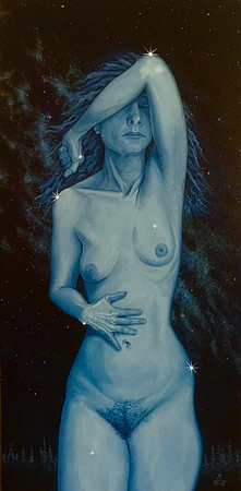 "Seeking the Darkest Shadows", 2 x 4', acrylic on canvas, 2018