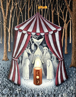 "The Oracle (Leonora Carrington and Friends)", 11 x 14", acrylic on gesso board, 2018