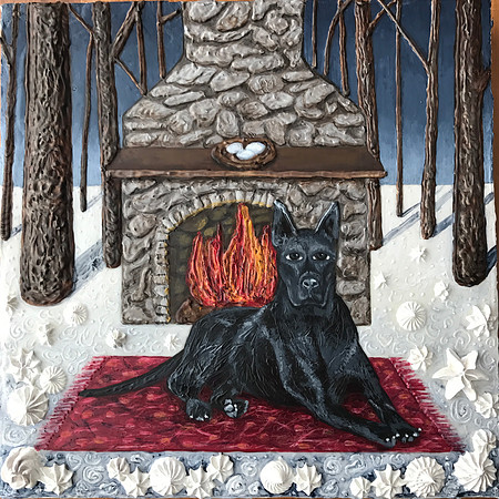 "Forest Guardian #2", 8 x 8", acrylic on canvas, 2017