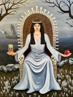 "Persephone", 16 x 20", acrylic on gesso board, 2022