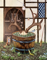 "The Retreat", 16 x 20", acrylic on gesso board, 2022