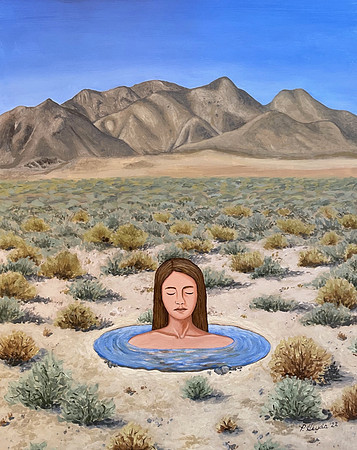 "Oasis", 16 x 20", acrylic on gesso board, 2022