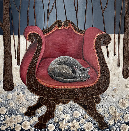 "Forest Guardian #1", acrylic on gesso board, 2014 100% of the proceeds from the sale of this artwork will be donated to senior pet adoptions organizations in the Chicago Area.