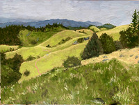 Mt. Tam, 16 x 12", acrylic on canvas board, 2023