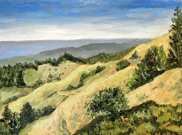 Mt. Tam, 12 x 16", acrylic on canvas board, 2022