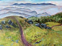 Mt. Tam, 12 x 16", acrylic on canvas board, 2022