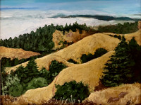 Mt. Tam, 12 x 16", acrylic on canvas board, 2021