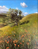 Mt. Diablo, 8 x 10", acrylic on canvas board, 2021