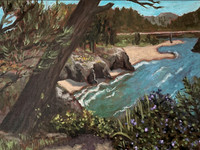 Mendocino Coast, 11 x 9", acrylic on canvas board, 2021