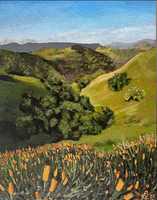Mt. Diablo, 11 x 14", acrylic on canvas board, 2021