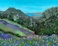 Mt. Tam, 8 x 10", acrylic on canvas board, 2021