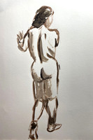 Melissa, 9 x 12", acrylic on paper, 2021