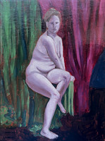 Maggie, 9 x 12", acrylic on cardboard, 2021