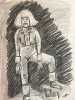 Emily Metalskin, 11 x 14", charcoal on paper, 2022.