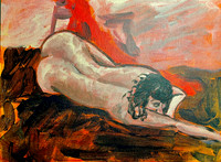 Emily Metalskin, 9 x 12", acrylic on canvas board, 2022.