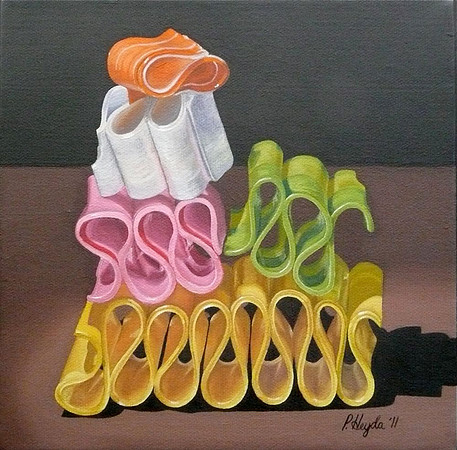 "Stacking", oil on canvas, 8 x 8", 2011