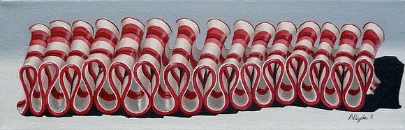 "Peppermint Wave", oil on canvas, 12 x 4", 2011